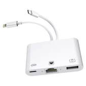 Powermaster PM-5725 Lightning İphone Type-C Girişini Kamera Lan Ethernet Girişine Çevirici Dönüştürücü - 4