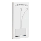 Powermaster PM-5725 Lightning İphone Type-C Girişini Kamera Lan Ethernet Girişine Çevirici Dönüştürücü - 3