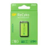 GP RECYKO 9 VOLT - 200 MAH NI-MH ŞARJLI PİL GP20R8H-2E1-(GPRHV208R075) - 1