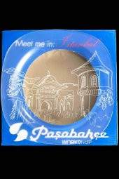6lı Cam Kare Pasta Servis Tabağı 10468 Meet Me In İstanbul Kule Dibi - 3