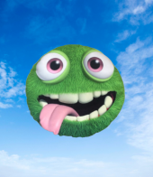 ESPRİLİ KARİKATÜR TEMALI EMOJİ OYUNCAK YASTIK .. 30 CM .... - 1