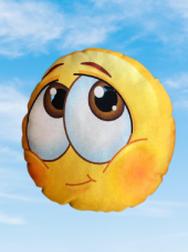 30 CM EMOJİ ESPİRİLİ KARİKATÜR TEMALI YUVARLAK OYUNCAK YASTIK - 1