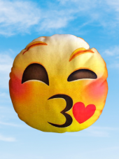 30 CM EMOJİ ESPİRİLİ KARİKATÜR TEMALI YUVARLAK OYUNCAK YASTIK - 1