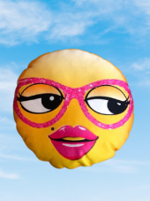 30 CM EMOJİ ESPİRİLİ KARİKATÜR TEMALI YUVARLAK OYUNCAK YASTIK - 1