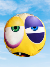 30 CM EMOJİ ESPİRİLİ KARİKATÜR TEMALI YUVARLAK OYUNCAK YASTIK - 1