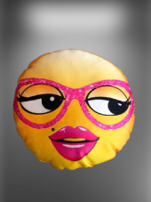 30 CM EMOJİ ESPİRİLİ KARİKATÜR TEMALI YUVARLAK OYUNCAK YASTIK - 2