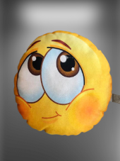 30 CM EMOJİ ESPİRİLİ KARİKATÜR TEMALI YUVARLAK OYUNCAK YASTIK - 2