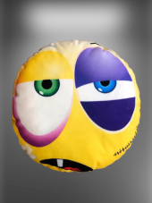 30 CM EMOJİ ESPİRİLİ KARİKATÜR TEMALI YUVARLAK OYUNCAK YASTIK - 2