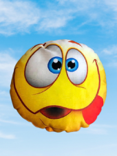 30 CM EMOJİ ESPİRİLİ KARİKATÜR TEMALI YUVARLAK OYUNCAK YASTIK - 1