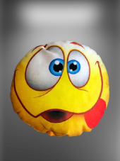 30 CM EMOJİ ESPİRİLİ KARİKATÜR TEMALI YUVARLAK OYUNCAK YASTIK - 2