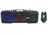 Everest KMX-99 Siyah Usb Gökkuşağı Zemin Aydınlatmalı Q Oyuncu Klavye + Mouse Set - 1
