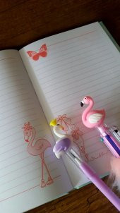 ÇİLEKHOMEAVM  LAMA Kilitli Hatıra ve Günlük Defteri+ Lisanslı Tükenmez Kalem-Flamingo Yumurta Kalem - 3