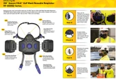 3M HF-802 Secure Click Orta Boy Yarım Yüz Maske - 5