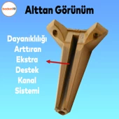 Sedir Mobilya Kanepe Tv Ünitesi Konsol Koltuk Ayağı Ahşap Desenli Koyu Ceviz Renk 18 Cm Ayakları - 5
