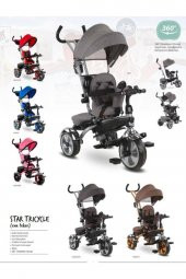 Star Üç Teker Bisiklet Bh-9500 Gri Ebeveyn Kontrollü Şişme Eva Tekerlekli Tricycle - 1