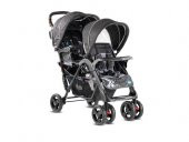 Babyhope P-738 İkiz Bebek Arabası Füme - 1