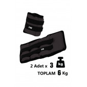 Spor Byfit 3 Kg x 2 Adet Siyah El veya Ayak Bileği Ağırlığı - 3