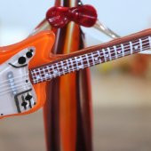 Veraart El Yapımı Murano Cam Turuncu Gitar Çalan Palyaço Biblo - 6