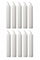 80 Adet Beyaz Klasik Mum Ince Uzun Mum Beyaz Mum Bakkal Mumu Beyaz Şamdan Mum - 1