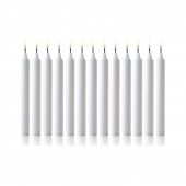 80 Adet Beyaz Klasik Mum Ince Uzun Mum Beyaz Mum Bakkal Mumu Beyaz Şamdan Mum - 2