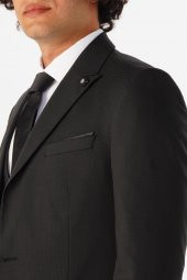 Slim Kalıp Armürlü Yelekli Takım Elbise - 3