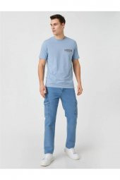 3sam10087hk 655 Mavi Erkek Pamuk Jersey T-shirt - 2