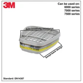 3M 6057 ABE1 Gaz ve Buhar Filtresi (1 Çift) thumbnail 4