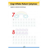 Çizgi Alfabe Rakam Çalışmaları YAZ-SİL Kitabı - 4