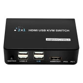 Powermaster PM-11789 4K Hdmi Usb Kvm Switch 2x1 - 1