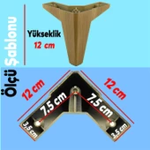 Sedir Lüks Mobilya Kanepe Baza Tv Ünitesi Koltuk Ayağı Ahşap Desenli Açık Ceviz Renk 12 Cm Ayakları - 2