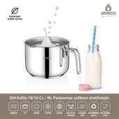 Amboss Saphire Long Paslanmaz Çelik Sütlük 14 cm thumbnail 3