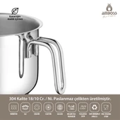 Amboss Saphire Long Paslanmaz Çelik Sütlük 14 cm thumbnail 4