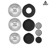 Amboss Satin 9 Parça Rendeli Karıştırma Kabı Kase Seti - Siyah - 4