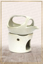 İbrik Temalı Beyaz Seramik Buhurdanlık - 1