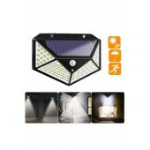 100 Led Solar Güneş Enerjili Hareket Sensörlü 4 Taraflı Bahçe Garaj Ev Aydınlatma Lambası - 1