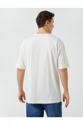 Oversize Tişört Uzakdoğu Baskılı Bisiklet Yaka Kısa Kollu thumbnail 4