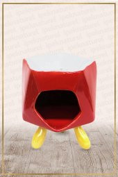 Bambu Ayaklı Kırmızı Seramik Buhurdanlık - 1