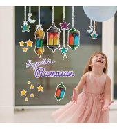 Hoşgeldin Ramazan Mahyalı Cam - Duvar Sticker Seti HK2554 - 2