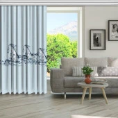 Baskılı Fon Perde Bir Grup At Görseli Su Etkili Desenli thumbnail 5