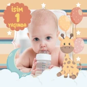 Kişiye Özel Resimli Doğum Günü Kumaş Afiş 150x150 cm - 1