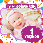 Kişiye Özel Resimli Doğum Günü Kumaş Afiş 150x150 cm - 2