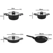 Orion 7 Parça Granit Tencere Seti - Siyah thumbnail 4