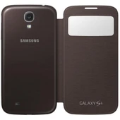Samsung i9500 Galaxy S4 Orjinal S View Cover Kılıf - Kahve EF-CI950BAEGWW thumbnail 5
