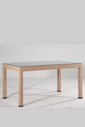 SANDALİE Rattan 90x150 Camlı Cappucino Masa - Bahçe&Balkon&Teras - 1