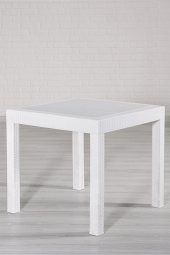SANDALİE Rattan 80x80 Camsız Beyaz Masa - Bahçe&Balkon&Teras - 1