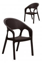 SANDALİE 2 Adet Garden Kahve Sandalye / Balkon-Bahçe-Teras - 1