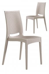 SANDALİE 2 Adet Rattan Cappucino Sandalye / Balkon-Bahçe-Teras - 1