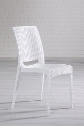 SANDALİE 2 Adet Rattan Beyaz Sandalye / Balkon-Bahçe-Teras - 2