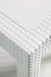 SANDALİE Rattan 80x80 Camsız Beyaz Masa - Bahçe&Balkon&Teras - 2
