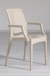 SANDALİE 2 Adet Rattan Lüx Cappucino Sandalye / Balkon-Bahçe-Teras - 2